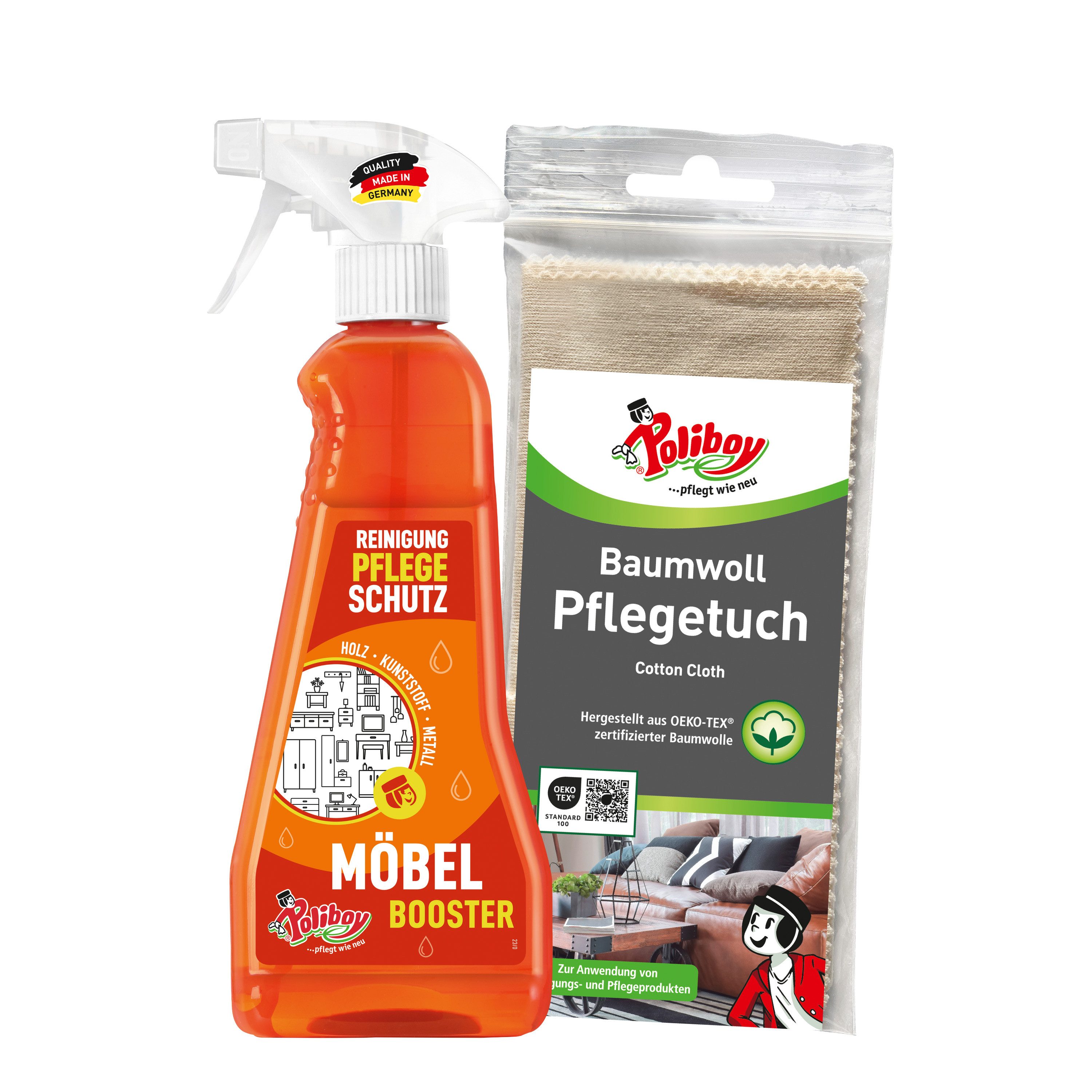 99A2001, Möbel Booster - 375ml - mit Baumwolltuch Möbelreiniger