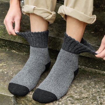 zggzerg Thermosocken Wollsocken Herren, 5 Paar Dicke Frotteesohle Warme Socken, Größe 38-45 (5-Paar)