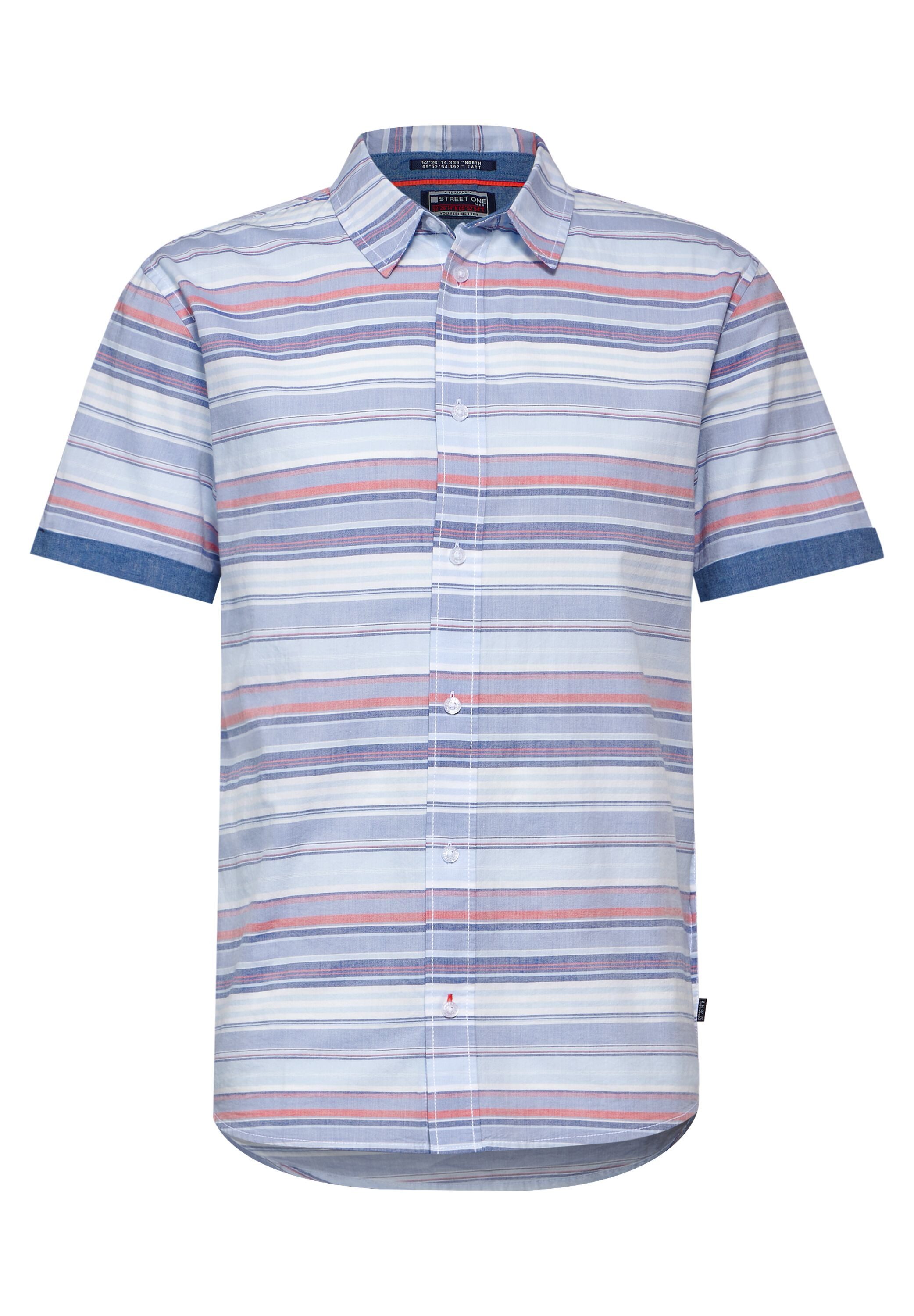 STREET ONE MEN Kurzarmhemd aus reiner Baumwolle