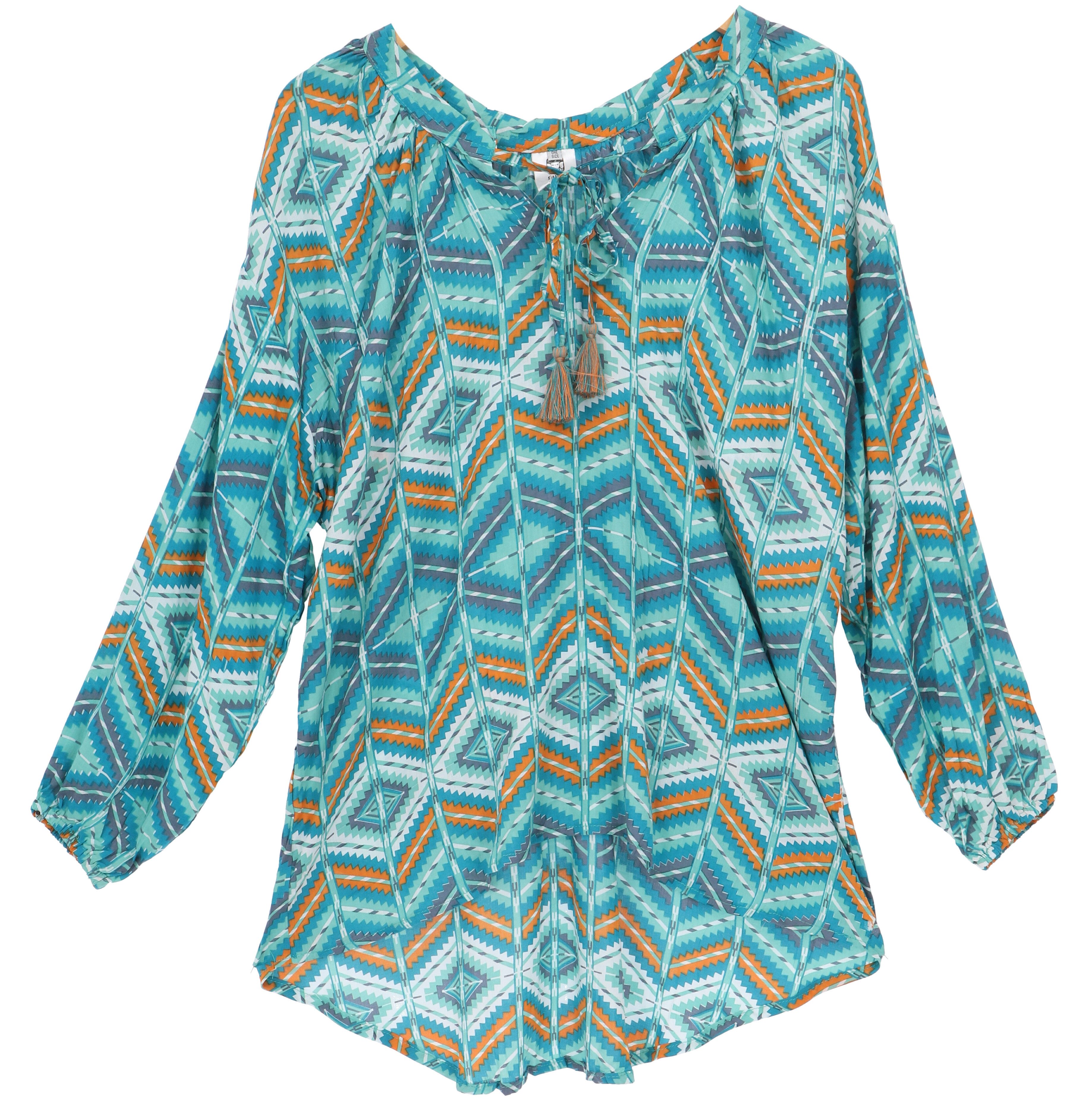 Guru-Shop Longbluse Blusentunika, Langarmbluse, plus size.. Boho, Ethno Style, Hippie, alternative Bekleidung