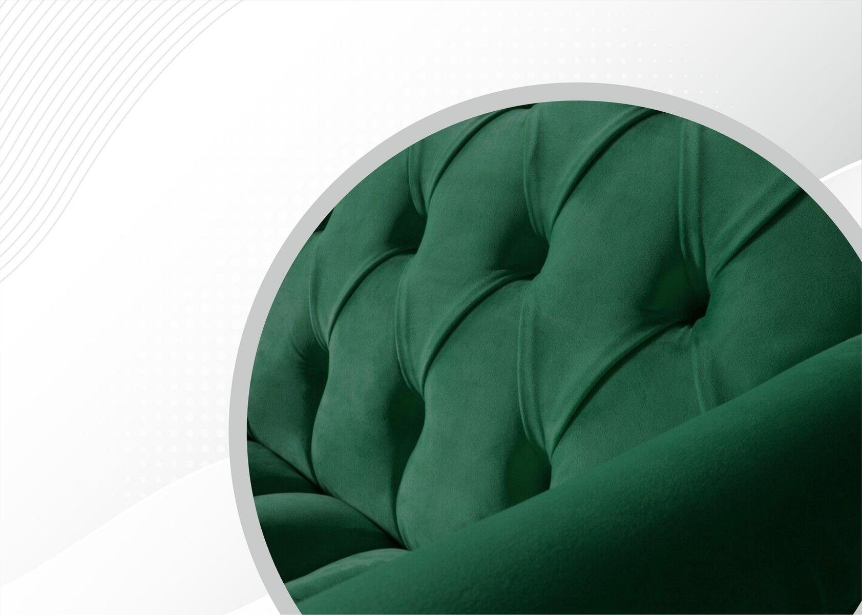 JVmoebel Chesterfield-Sofa, Luxus grüner Zweisitzer Möbel moderne Chesterfield Design