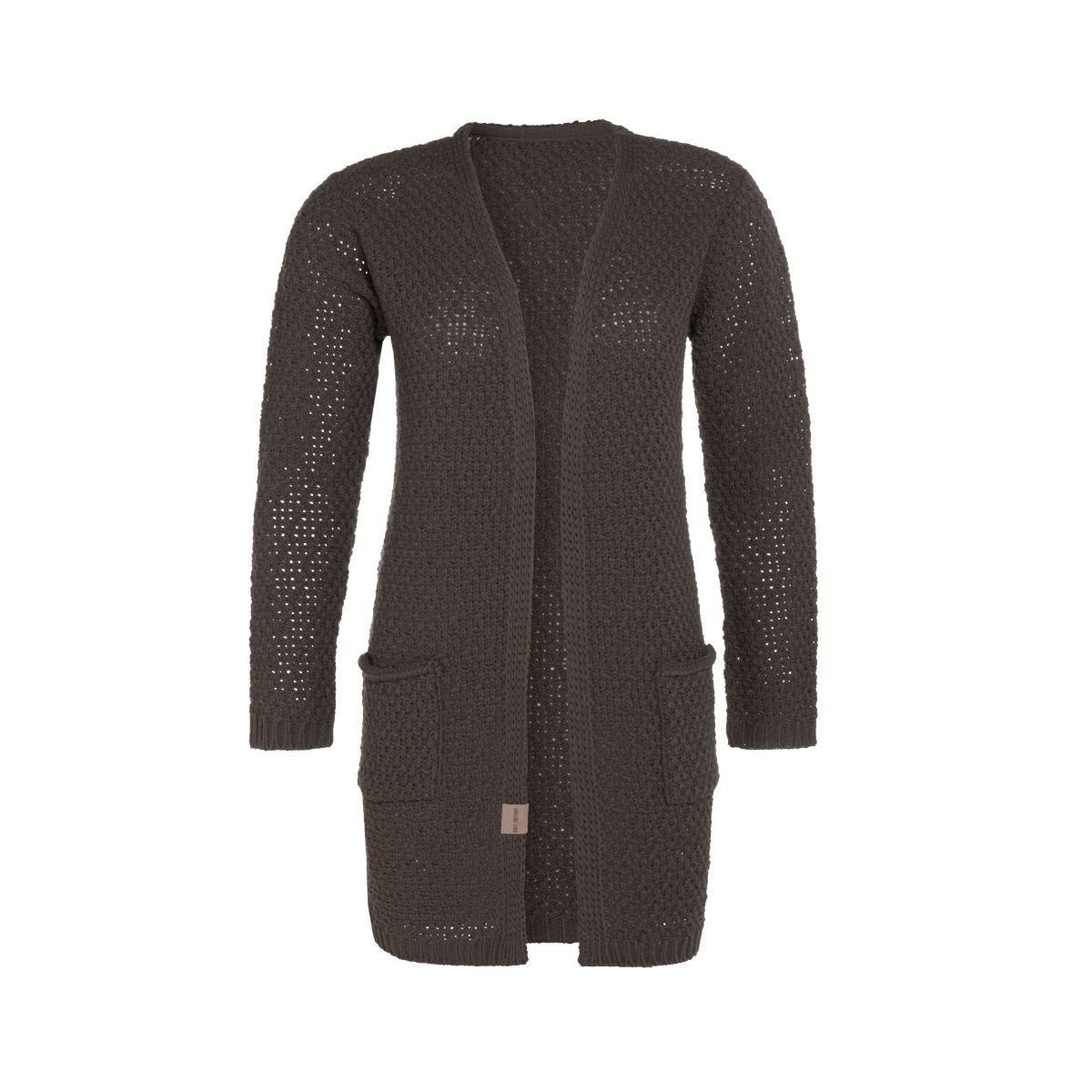 Knit Factory Strickjacke Luna Кардиганы 36/38 Glatt Braun (1-tlg) modern Strickware Strickartikel Strickmode