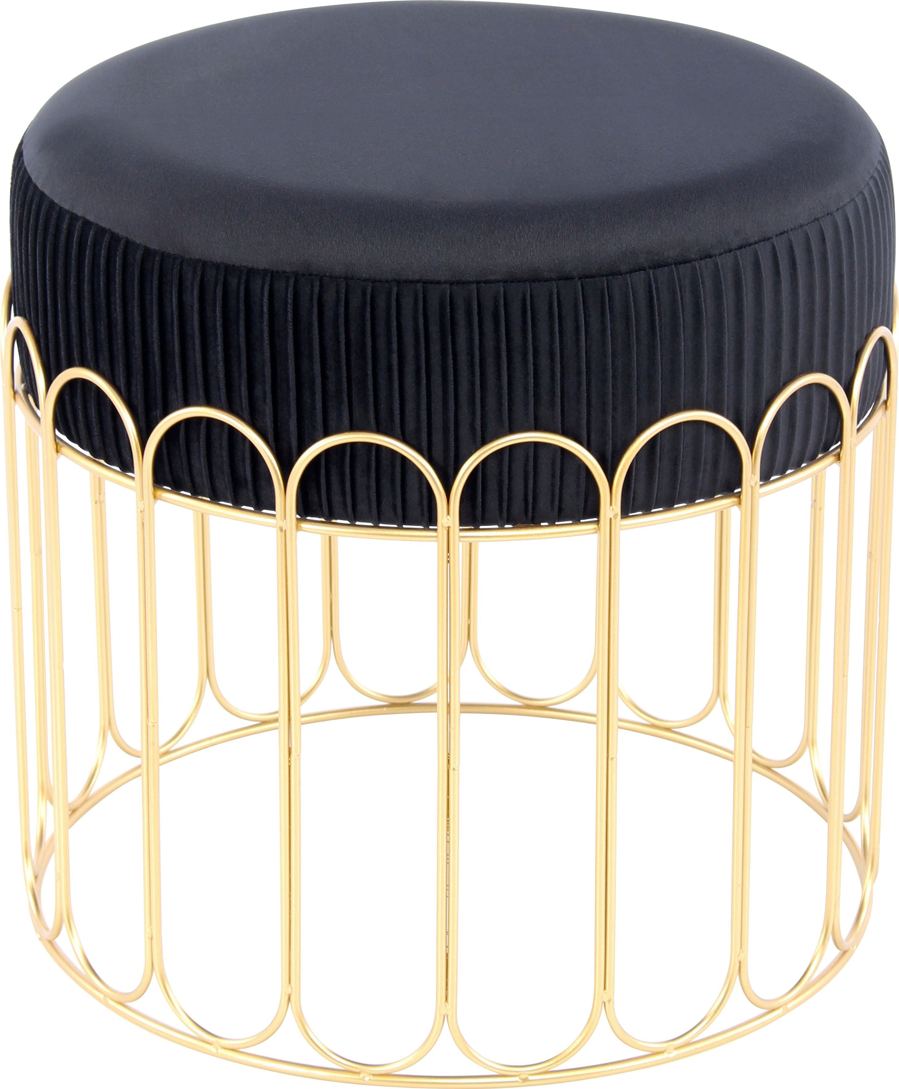 Kayoom Sitzhocker Hocker Cleopatra 425, Design-Hocker Sitzfläche weich gepolstert (1 St), samtweich, dekorativ, elegantes Design, edle Optik