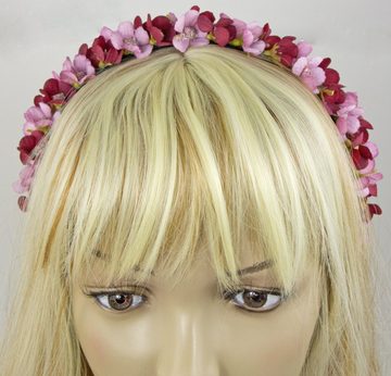 Trachtenland Trachtenhut Blumen Haarreif 'Elfe' - Schmaler Blütenkranz, Al