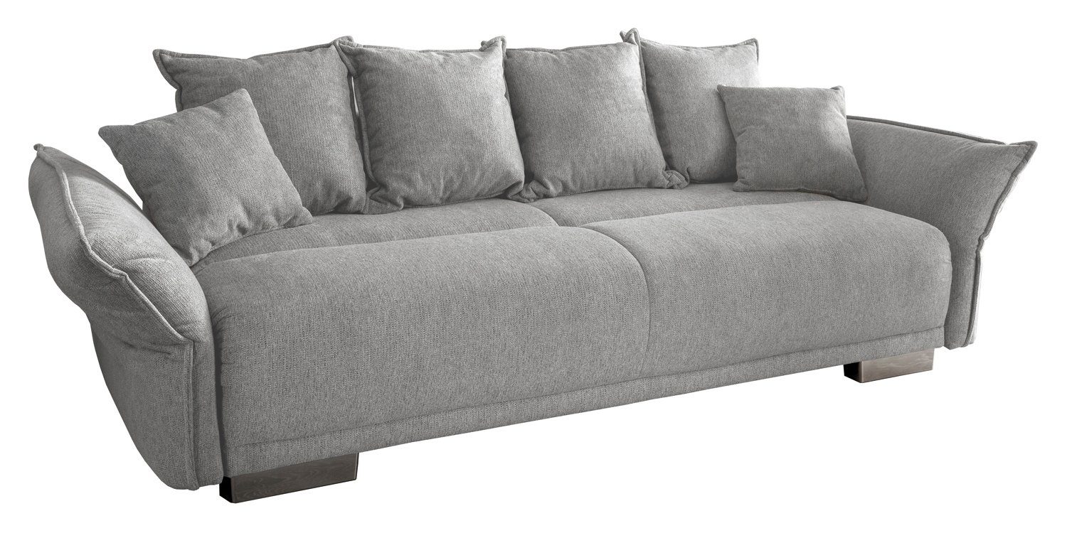 PERA, Hellgrau, Schlaffunktion Stoffbezug, Bettkasten 90 x BENFORMATO HOME mit 242 COLLECTION BxHxT x cm, Big-Sofa 131 und