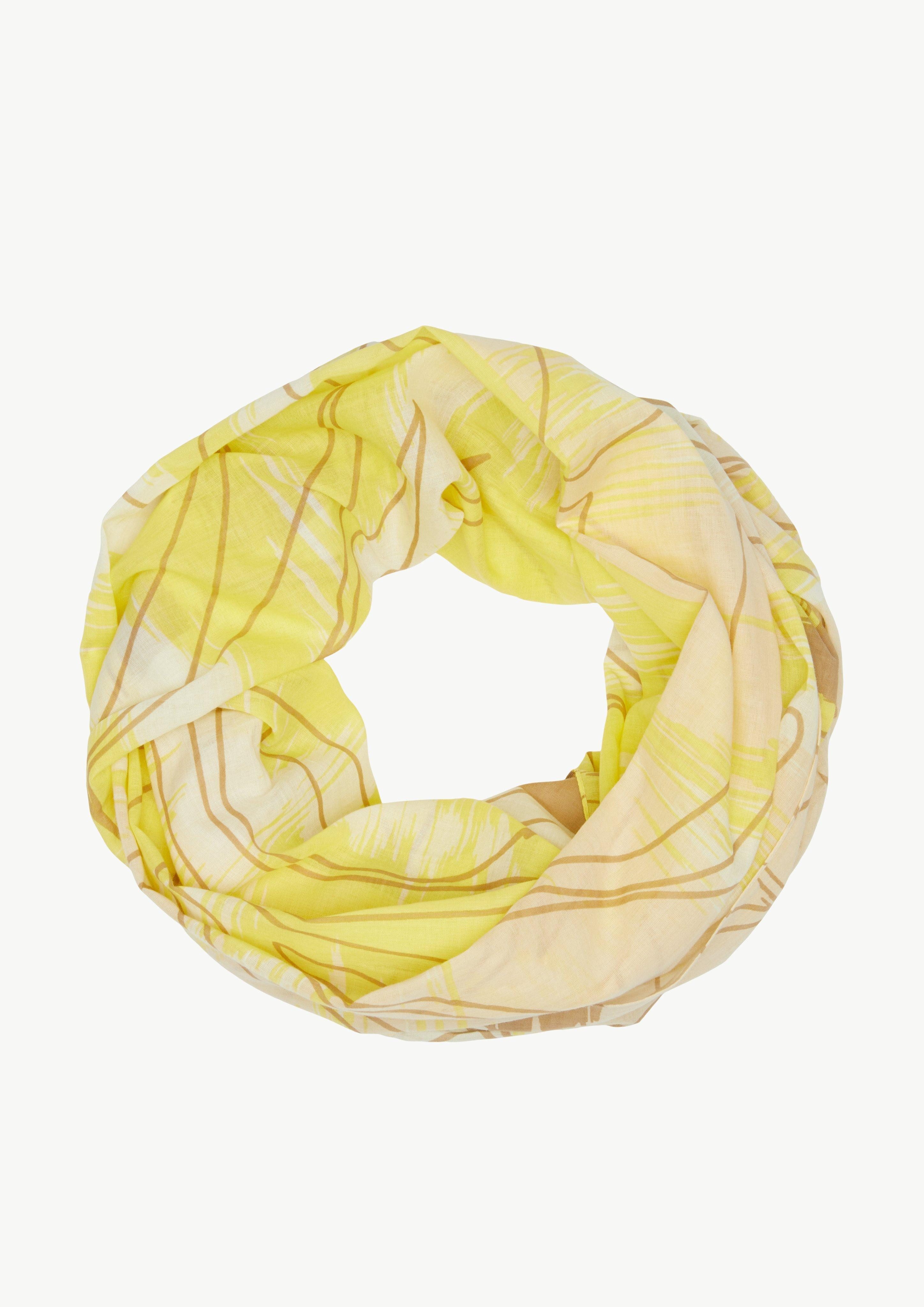 Comma Halstuch Loop-Schal mit floralem Muster aus Baumwolle
