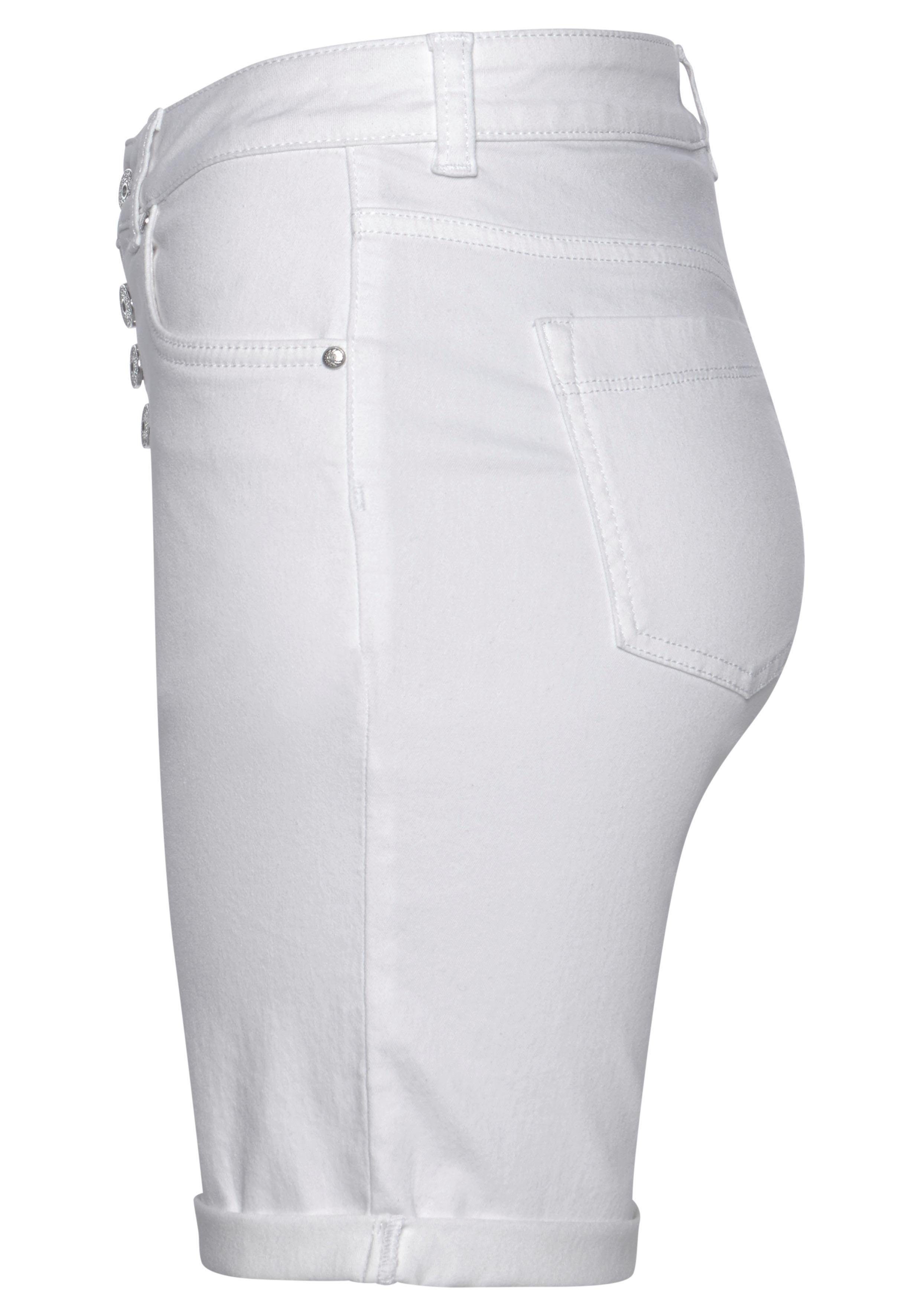 LASCANA Bermudas with button placket, cotton stretch, shorts