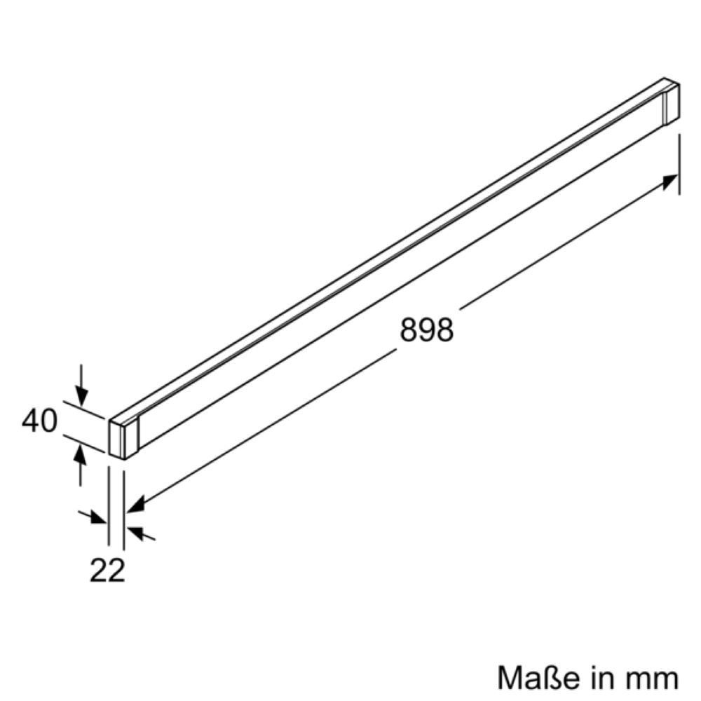 NEFF Montagezubehör Dunstabzugshaube Z54TH90D1 Griffleiste Schwarz, 90 cm für Flachschirmhauben