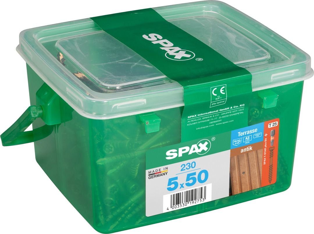 50 SPAX TX Spax 5.0 Terrassenschrauben 25 Terrassenschraube x 230 mm -