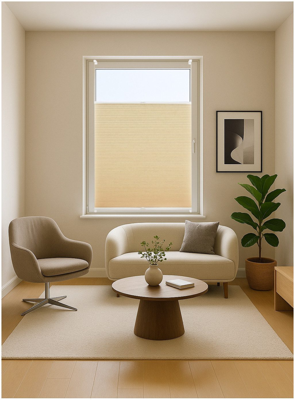 ondeco Plissee Wabenplissee save, ohne Bohren, verspannt, Klemmfix