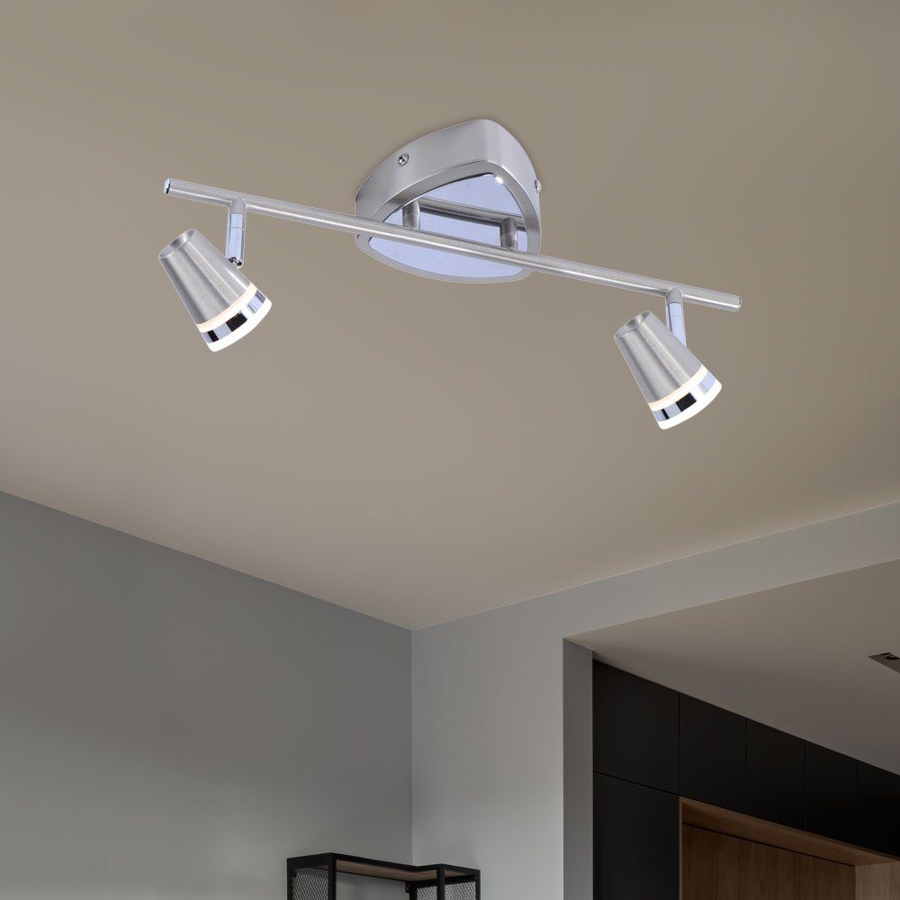 etc-shop LED Deckenspot, LED-Leuchtmittel fest LED Spots verstellbar Zimmer Wohn verbaut, Leuchte Warmweiß, Lampe Stahl Decken