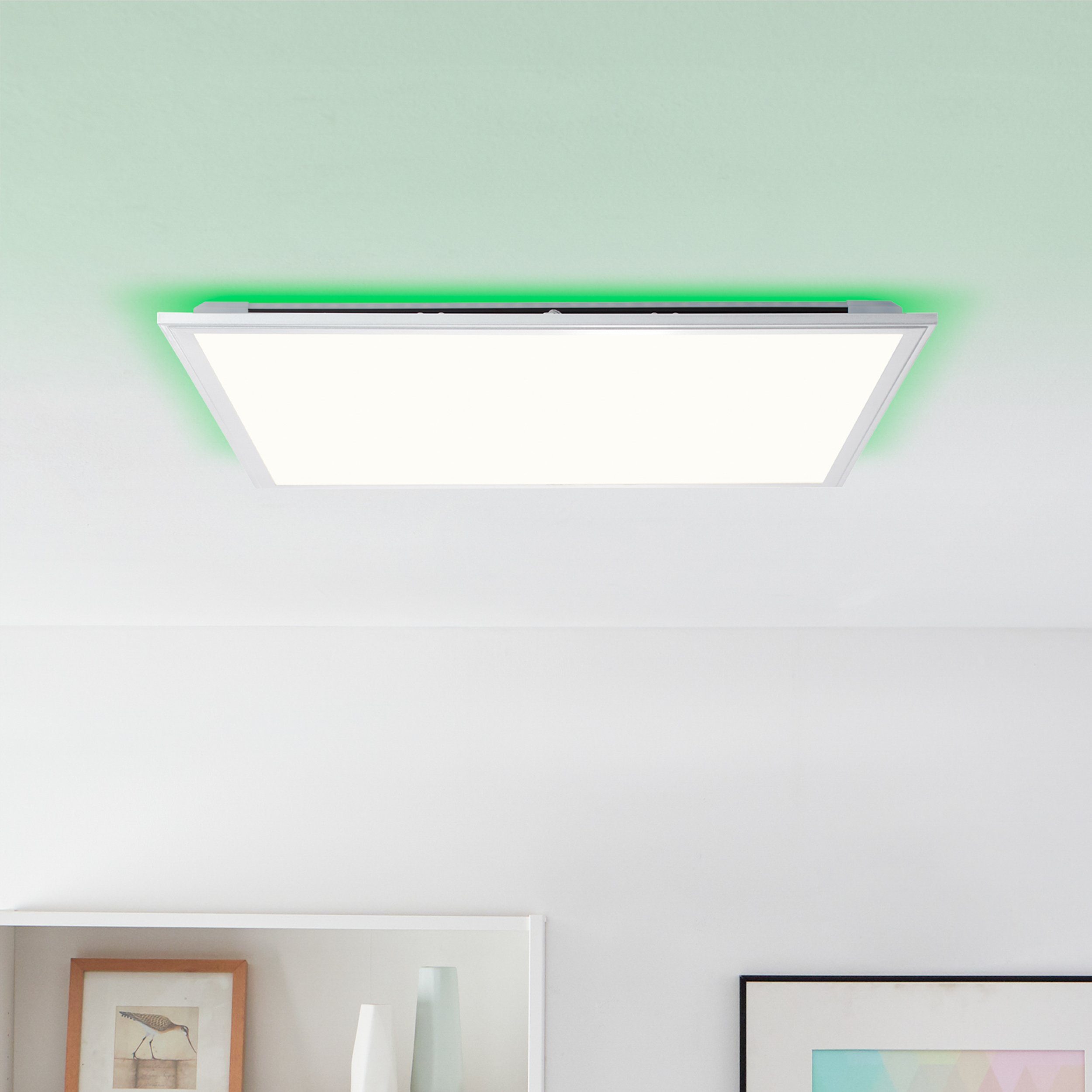 Lightbox LED Panel, Dimmfunktion, fest Dimmbare RGB-Backlight LED dekoratives - integriert, - Aufbaupaneel Deckenlampe K, 6500 60x60 2700 cm