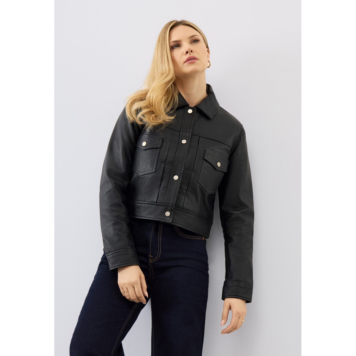 Bolongaro Trevor Lederjacke Lexi Trucker Damen Bomberjacke, Freizeitjacke, Blazer, Pufferjacke, Übergangsjacke