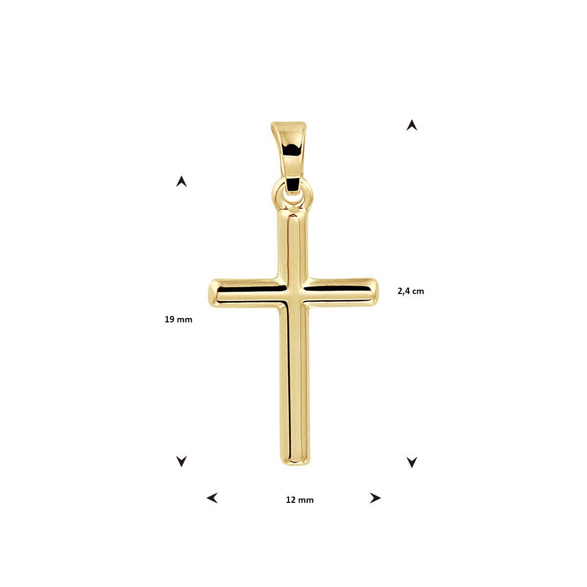 NICEANDnoble Kettenanhänger 585er Gelbgold Kettenanhänger Kreuz