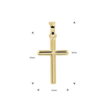NICEANDnoble Kettenanhänger 585er Gelbgold Kettenanhänger Kreuz