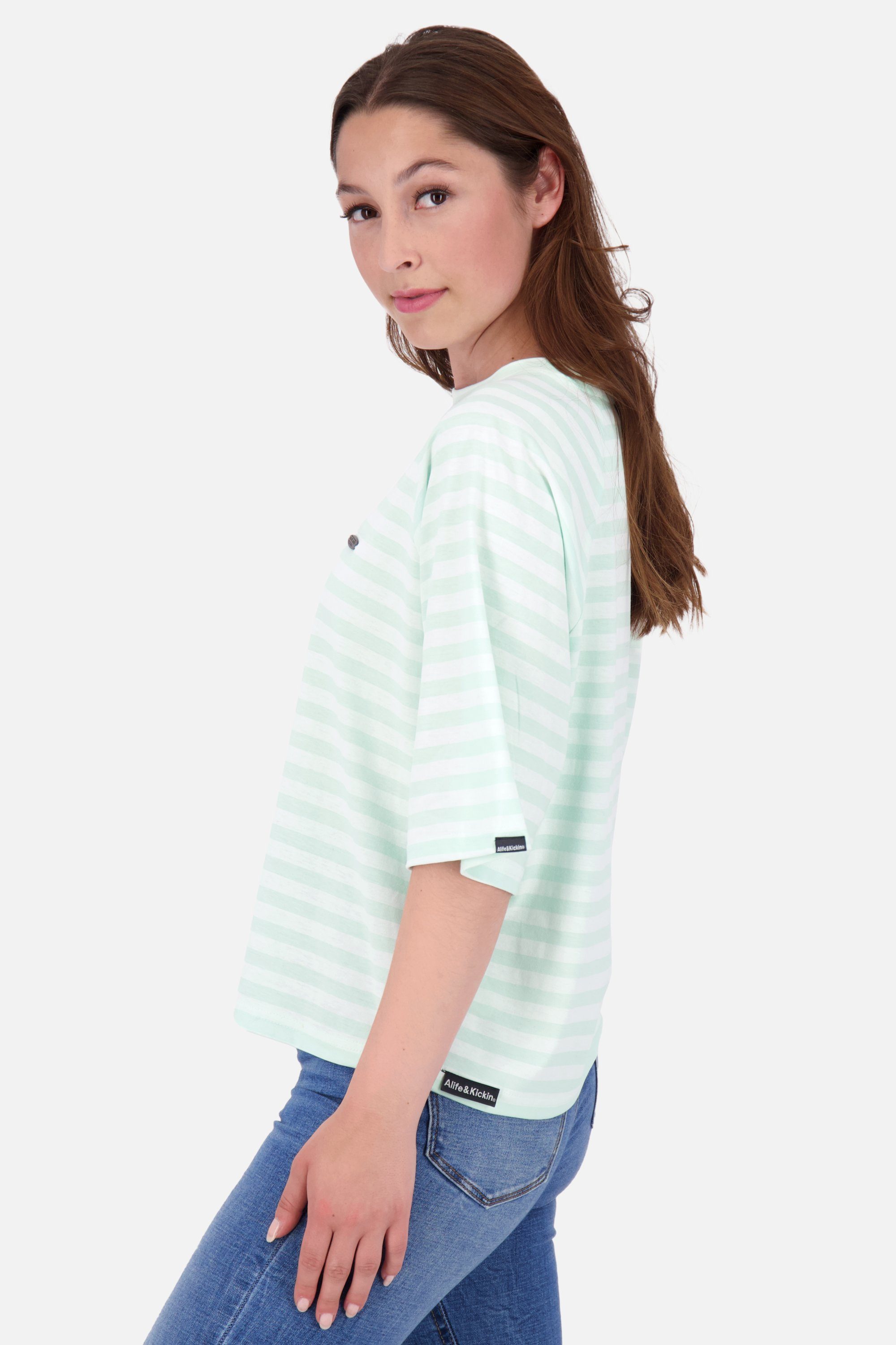 Alife & Kickin Damen Rundhalsshirt Shirt mint Z RubyAK Shirt Kurzarmshirt