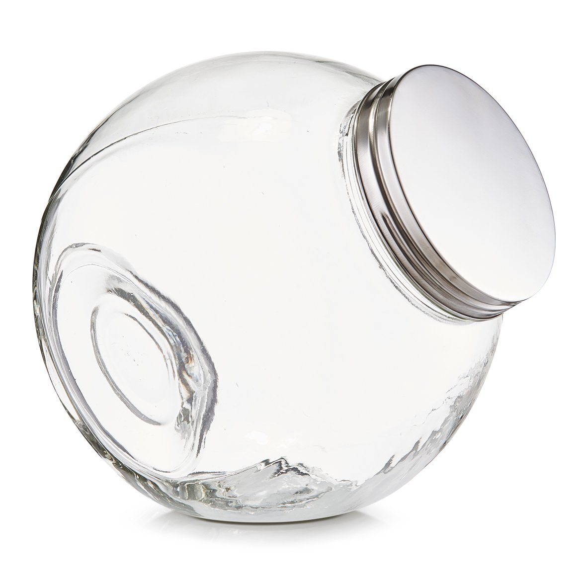 Zeller Present Vorratsglas Vorratsglas "Candy, Glas/Edelstahl 410, 2200 ml, Glas/Edelstahl 410, transparent, 18 x 12,5 x 18 cm