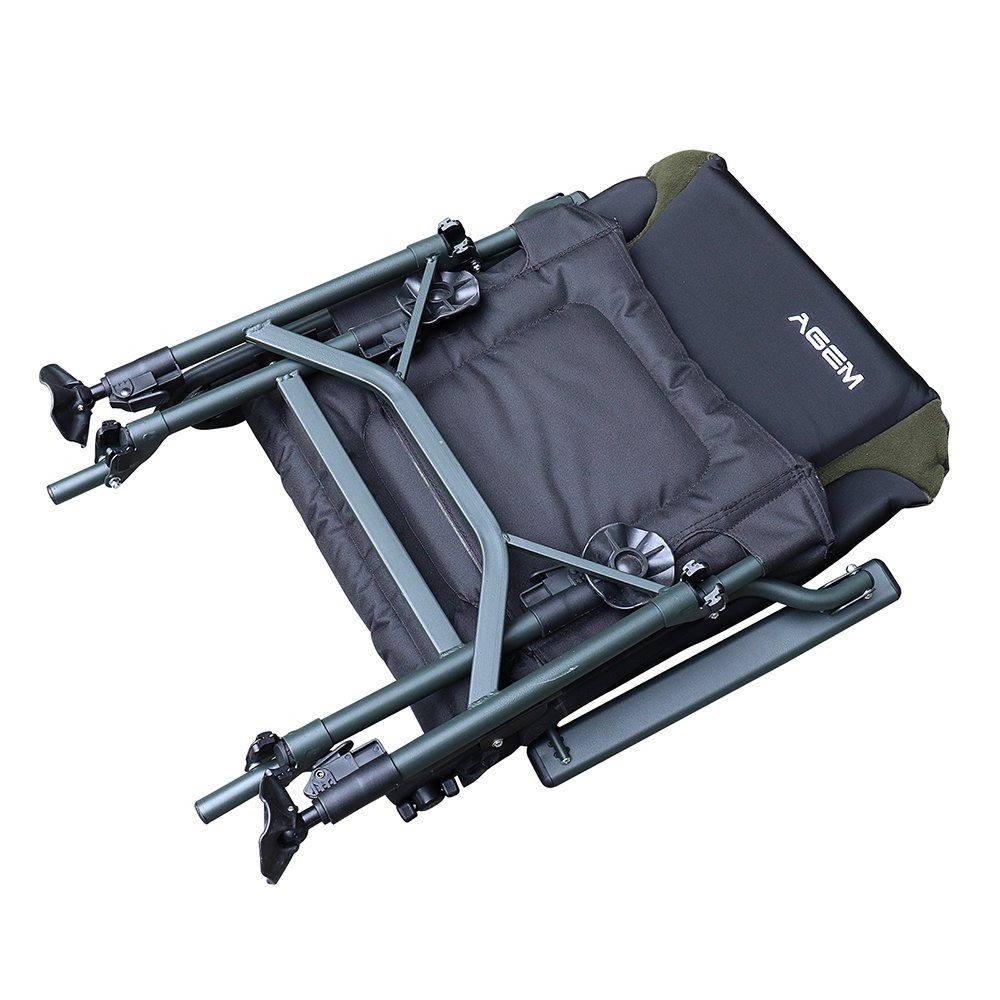AGEM Angelstuhl Faltbar mit Armlehne Strandstuhl Karpfenstuhl Camping Stuhl Klappbar