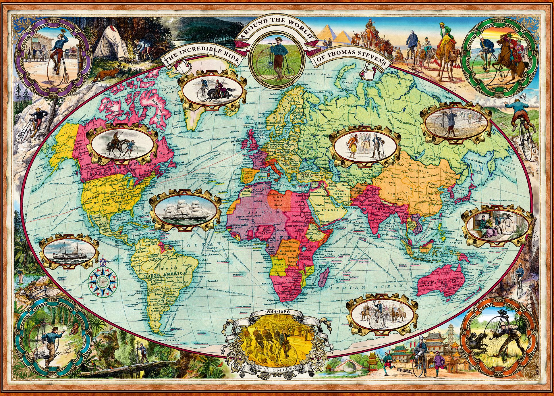 Ravensburger Puzzle Mit Fahrrad um die Welt, 1000 Puzzleteile, Made in Germ günstig online kaufen