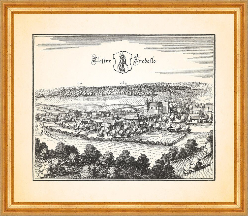 Kunstdruck Closter Fredeslo Kloster Fredesloh Klosterkirche Kupferstich Merian 03