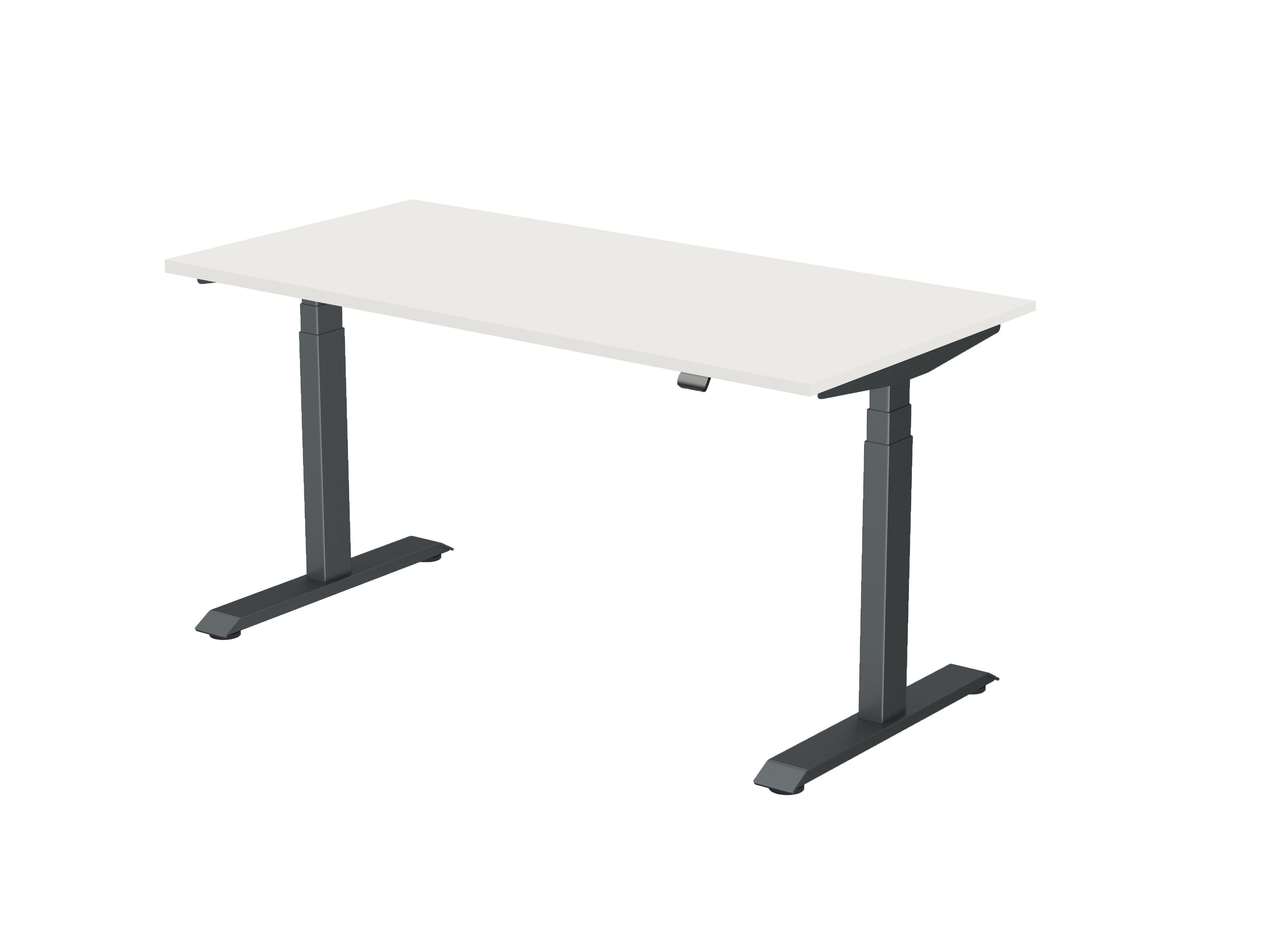 hibitaro Schreibtisch Elektrisch Höhenverstellbares Schreibtischgestell Komfort-Komplett schwarz | hellgrau