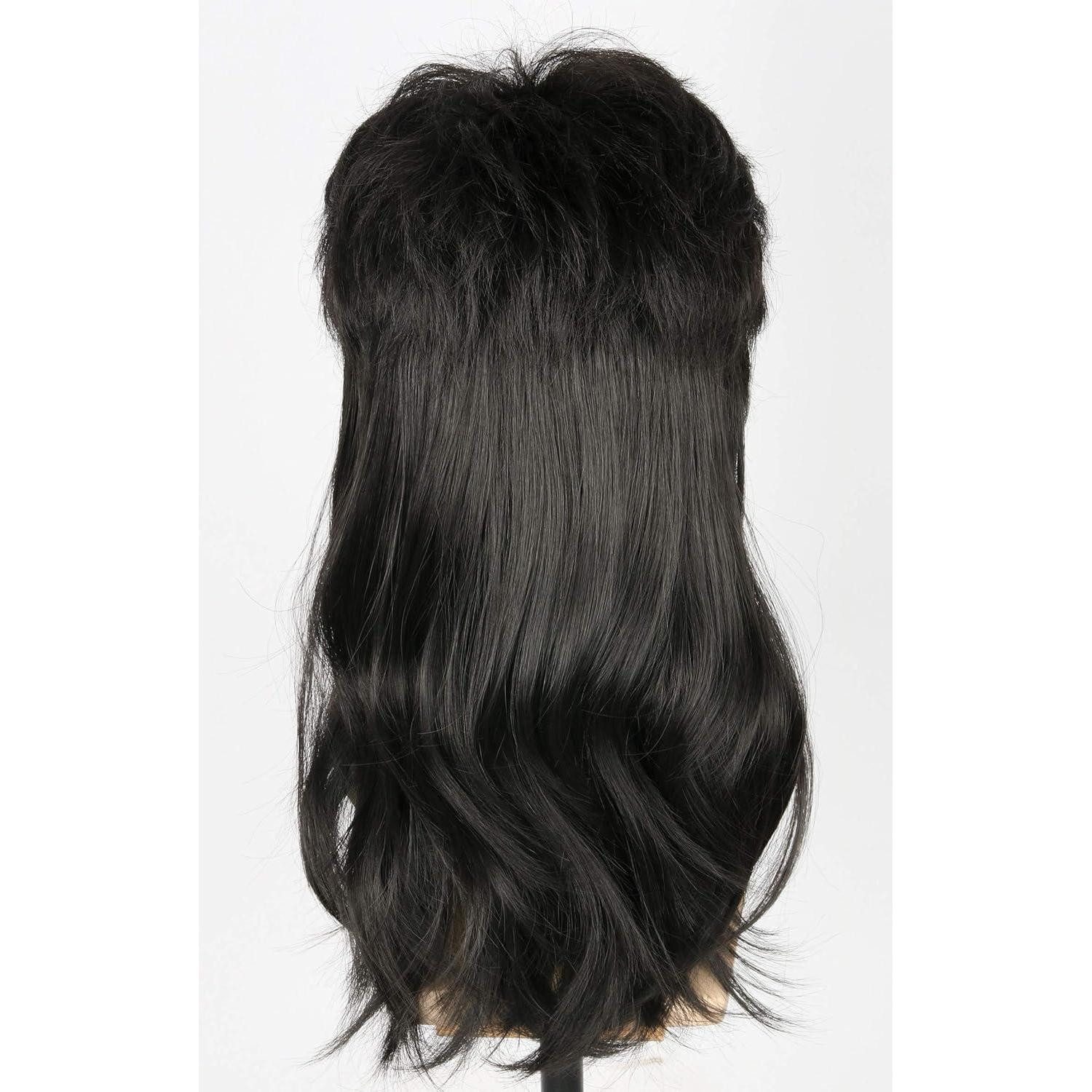 LuxusKollektion Kostüm-Perücke Perücke Herren Damen Vokuhila 70er 80er Fasching Karneval Schwarz 4