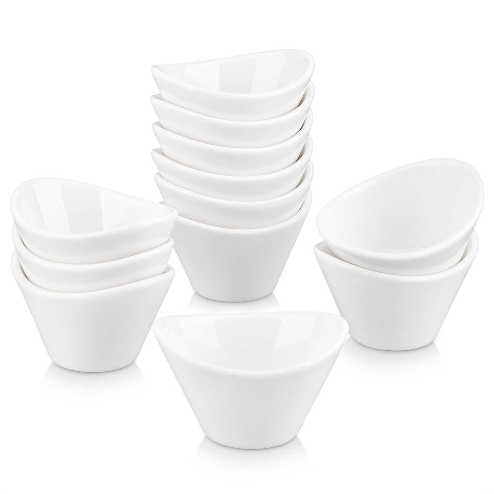 MALACASA Snackschale 12-tlg SUPER MINI Porzellan Set, Dipschälchen, Snackschale, Porzellan, (Set, 12-tlg)