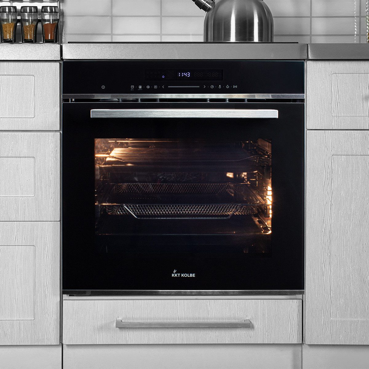 KKT KOLBE Einbaubackofen Airfryer Backofen Elektroherd EB8017ED mit Heißluftfritteuse, mit 2-fach Teleskopauszug, DampfClean, Katalytische Platten, 60cm / Einba – Bild 5 von 5