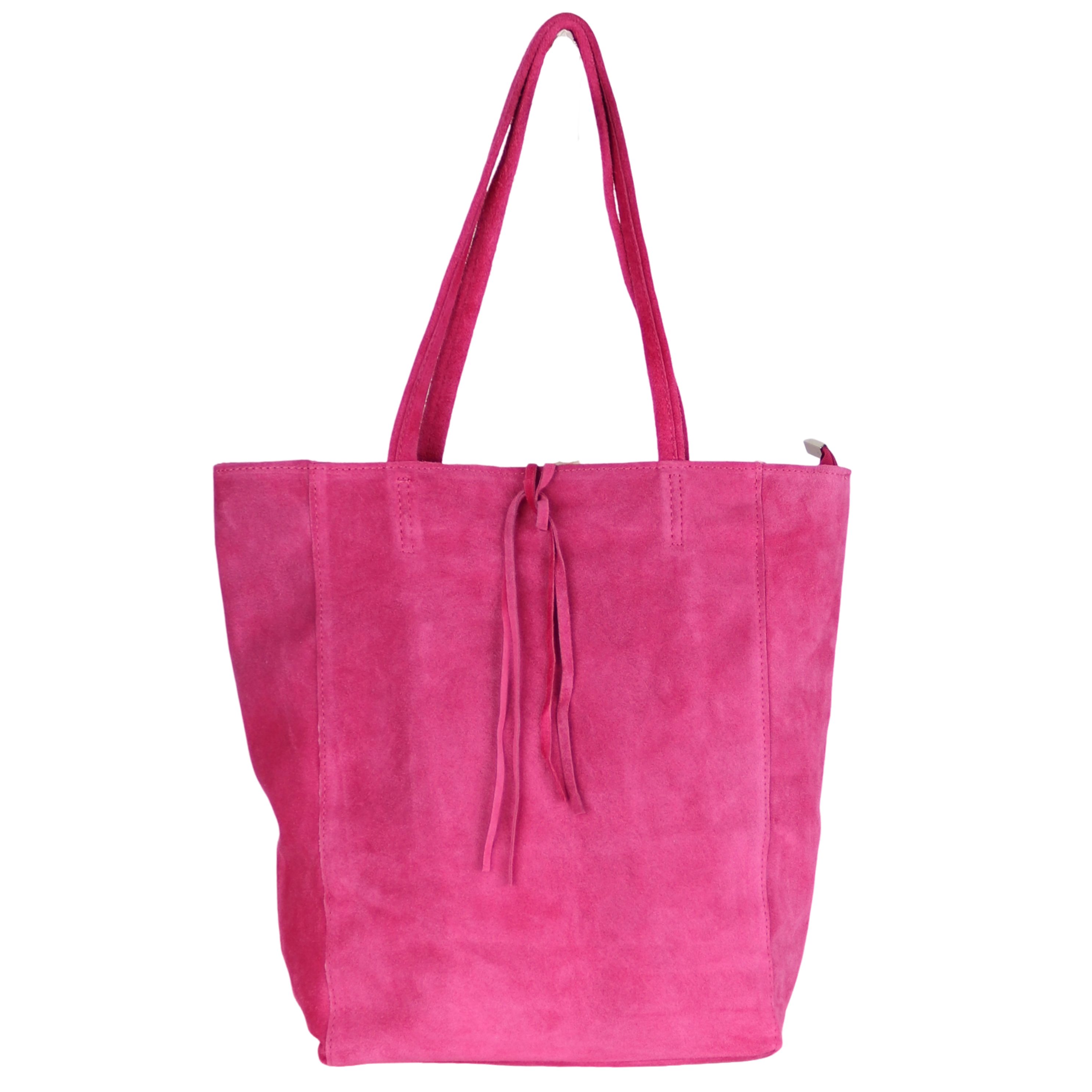 Shopper aus Echtleder / Wildleder, Made in Italy, Henkeltasche Tasche