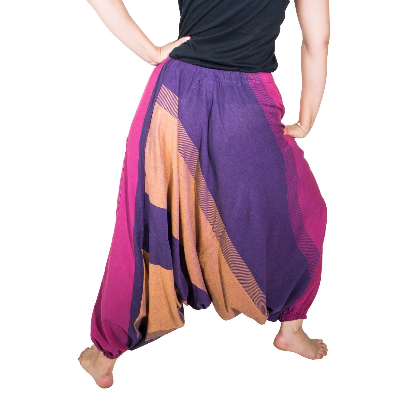 KUNST UND MAGIE Haremshose Unisex Haremshose onesize Bunt Hippie Goa Boho Baggy Pluder-Hose – Bild 4 von 5