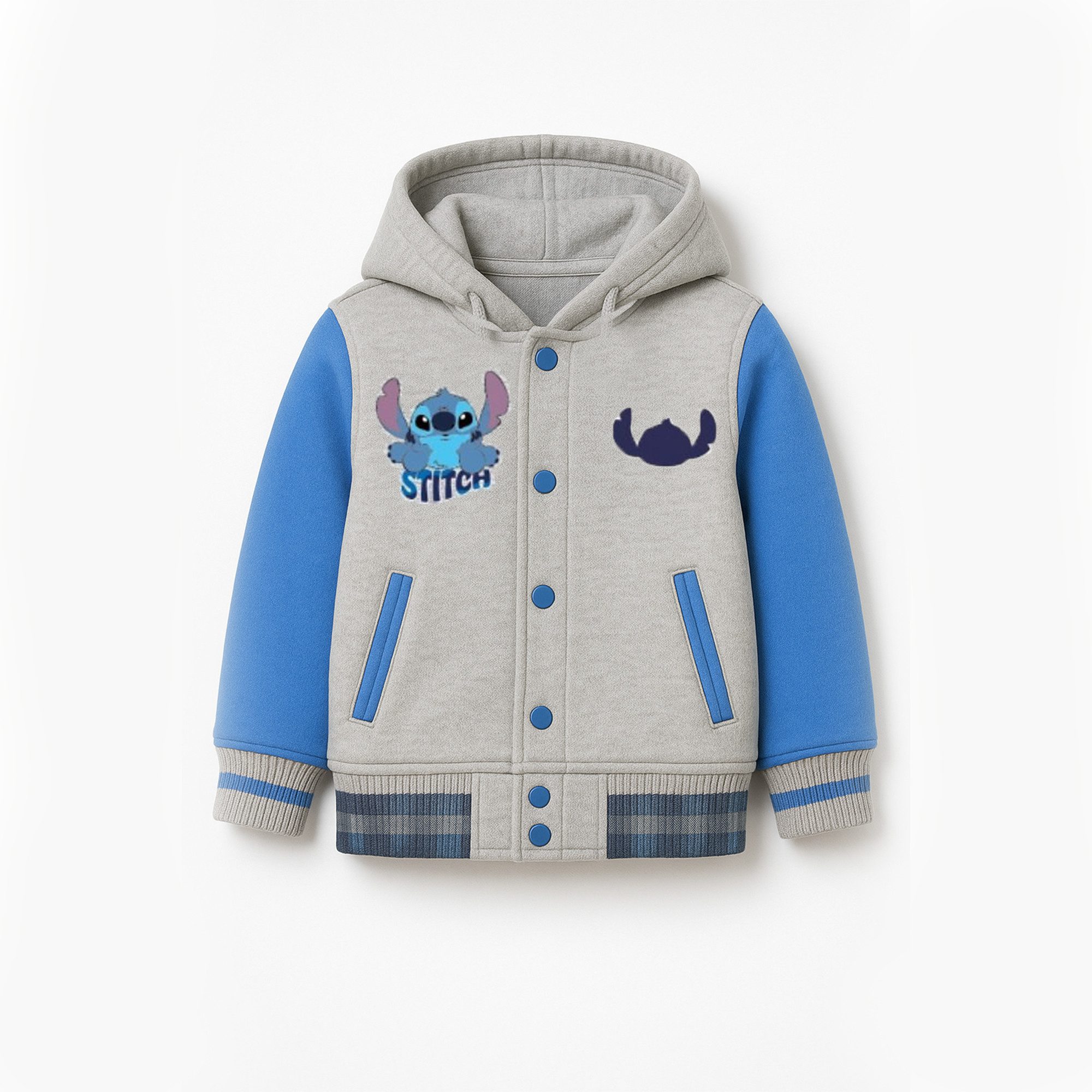 Lilo & Stitch Kapuzensweatjacke Kinder Sweatjacke mit Kapuze – bequeme Jacke mit Knöpfen