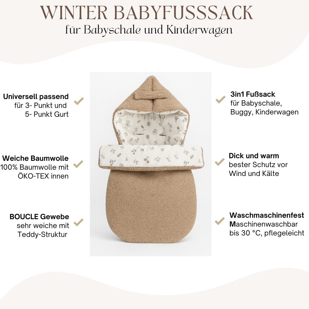 BABEES Fußsack Einschlagdecke für Babyschale Kinderwagen BOUCLE Ganzjährig, günstig online kaufen