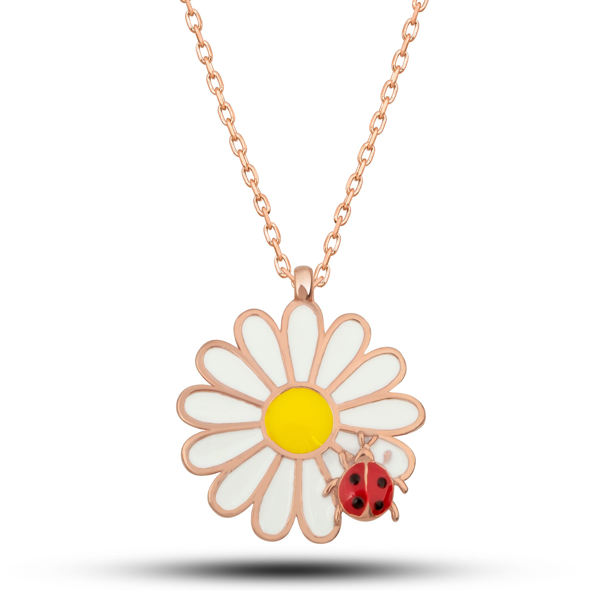 Nisan Kette und Anhänger Set, 925er Silber Halskette – Rosevergoldete Gänse günstig online kaufen