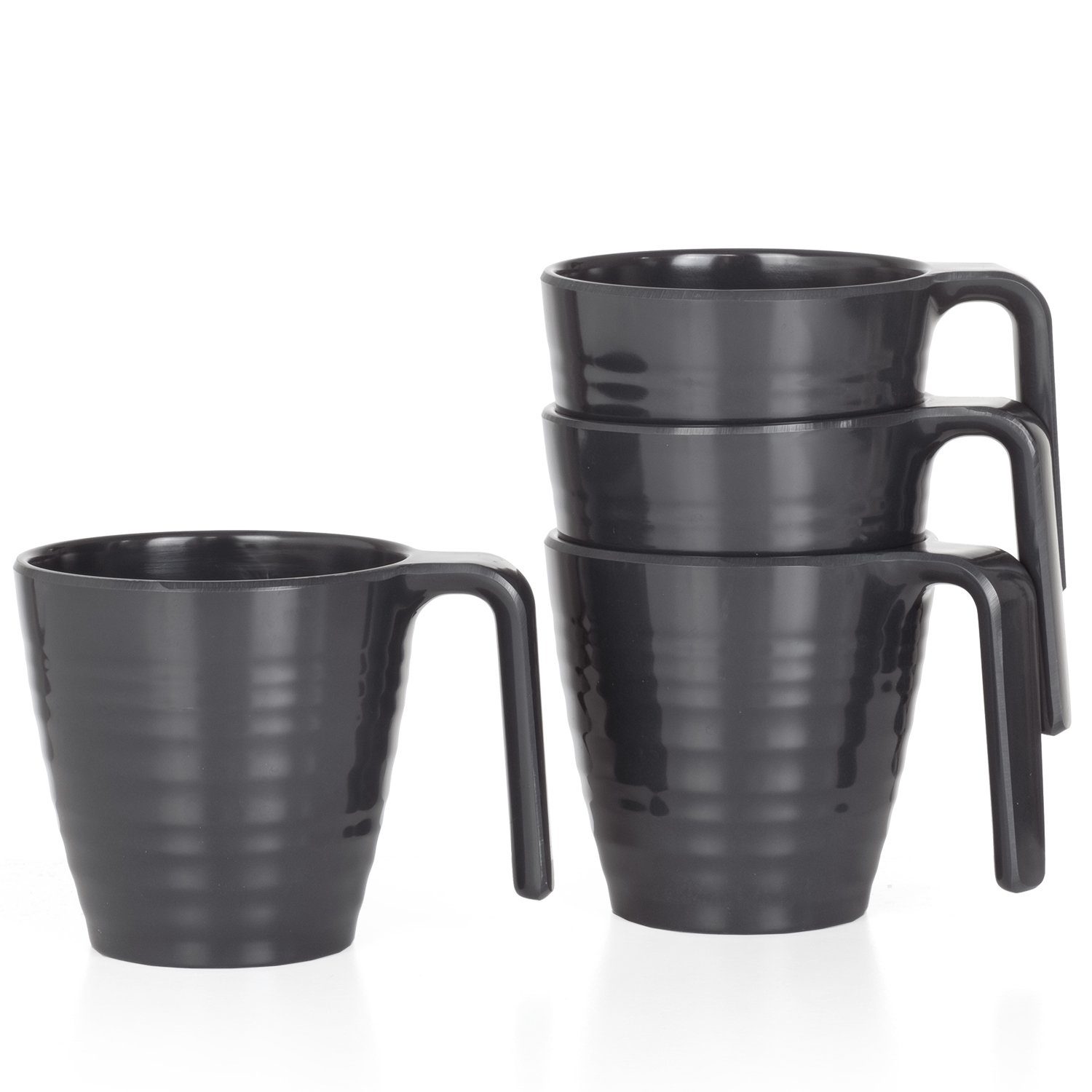 Moritz Geschirr-Set Camping Tassen Stone 4-teilig, Melamin, 4 tlg., Camping Outdoor Picknick Tassen Becher