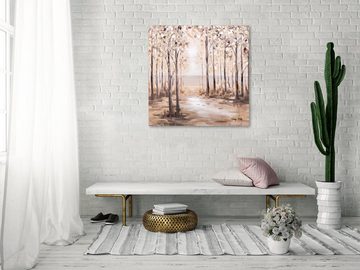 KUNSTLOFT Gemälde Naturparadies 80x80 cm, Leinwandbild 100% HANDGEMALT Wandbild Wohnzimmer