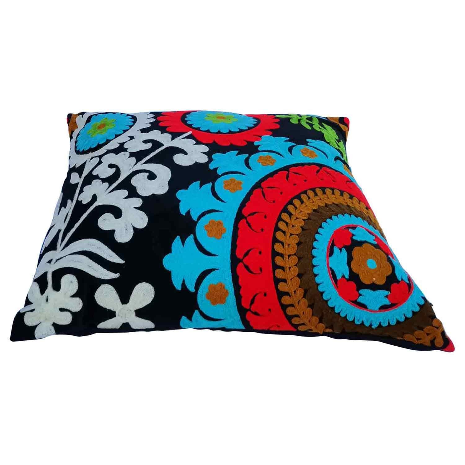Casa Moro Dekokissen Orientalisches Samtkissen Etna 40x40 cm mit Füllung Kissen bestickt, Couchkissen Bohp Sofakissen Zierkissen MD006