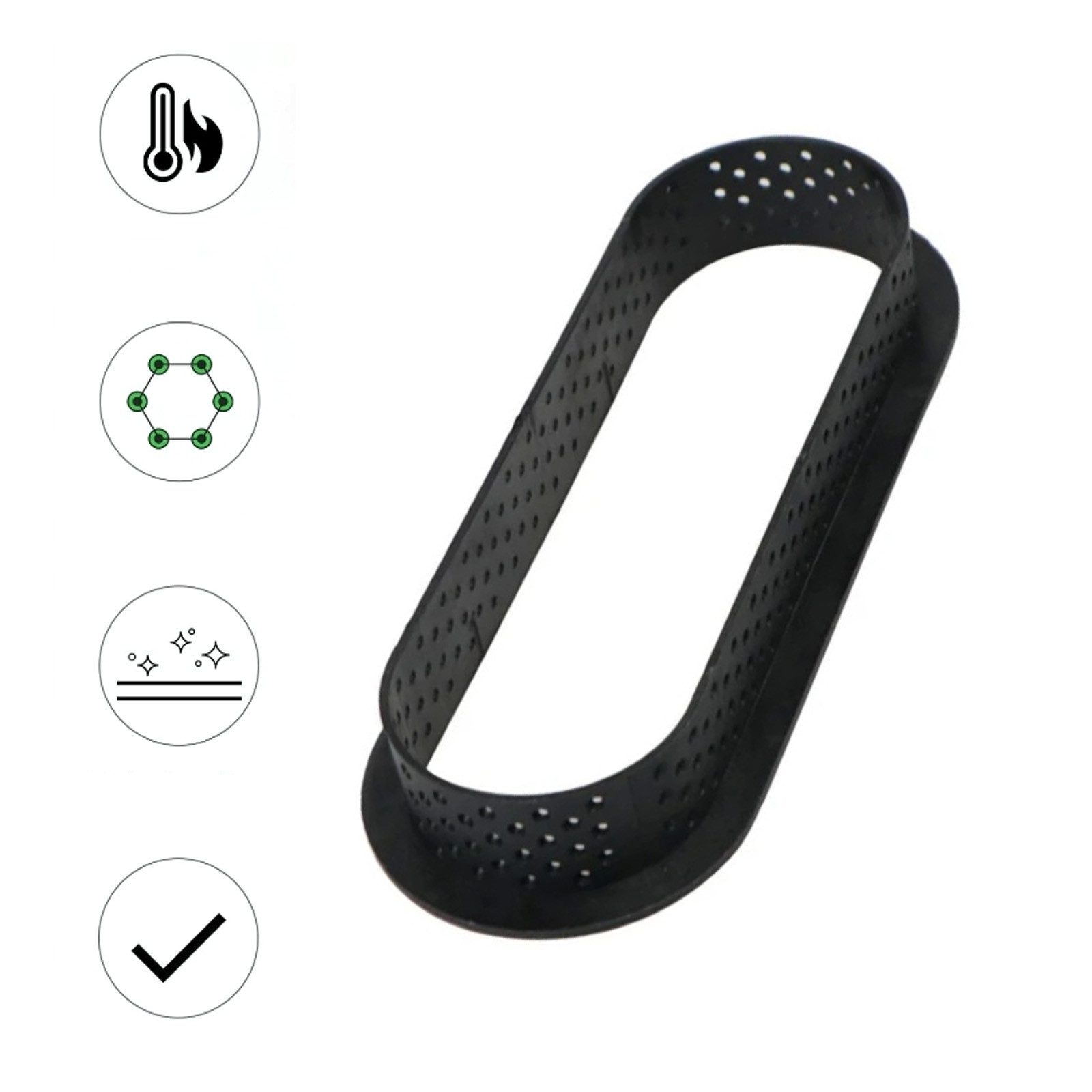 MODFU Brotbackform 8er Set perforierte Tarte-Ringe Oval Backrahmen, (Backring Set hitzebeständig Wiederverwendbar 8-tlg), Profi Backzubehör für Cheesecake Patisserie DIY-Kuchen-Deko