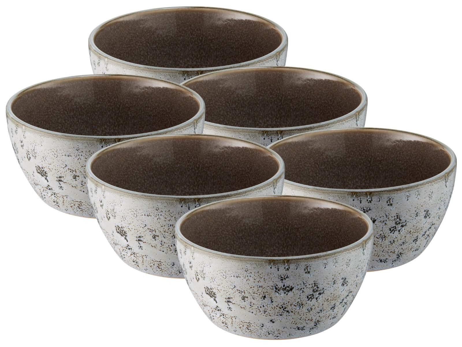 Geschirr-Set Bowl matt grey / shiny grey 12 cm Set6