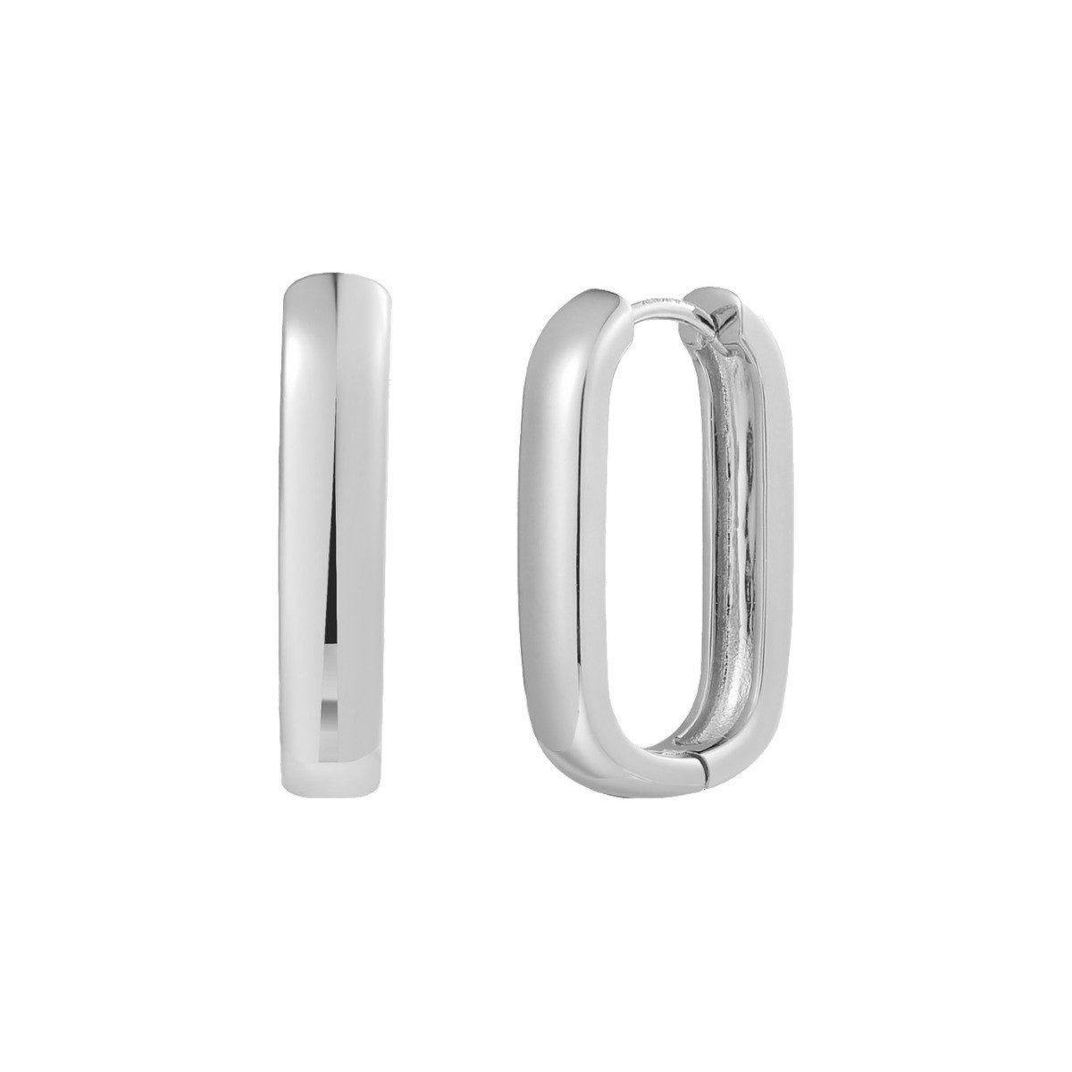 XENOX Paar Ohrstecker Xenox Creolen Ohrringe Damen Link Medium Sterlingsilber 20 mm XS91551