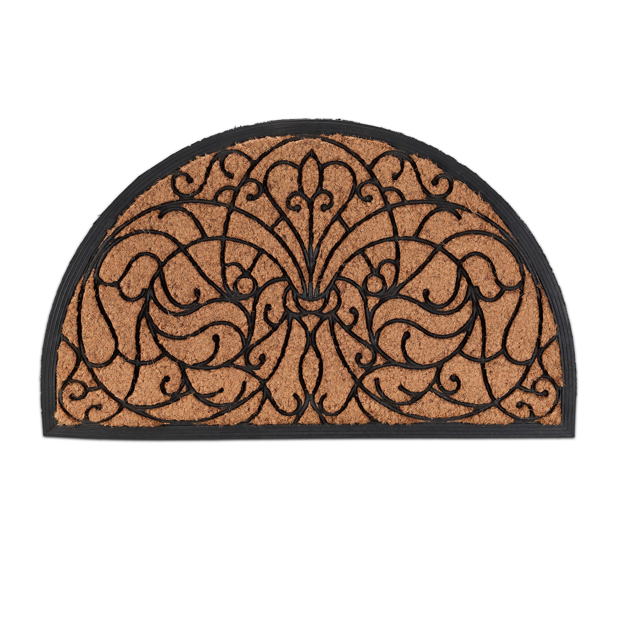 relaxdays Fußmatte Halbrunde Fußmatte Ornament, halbrund, günstig online kaufen