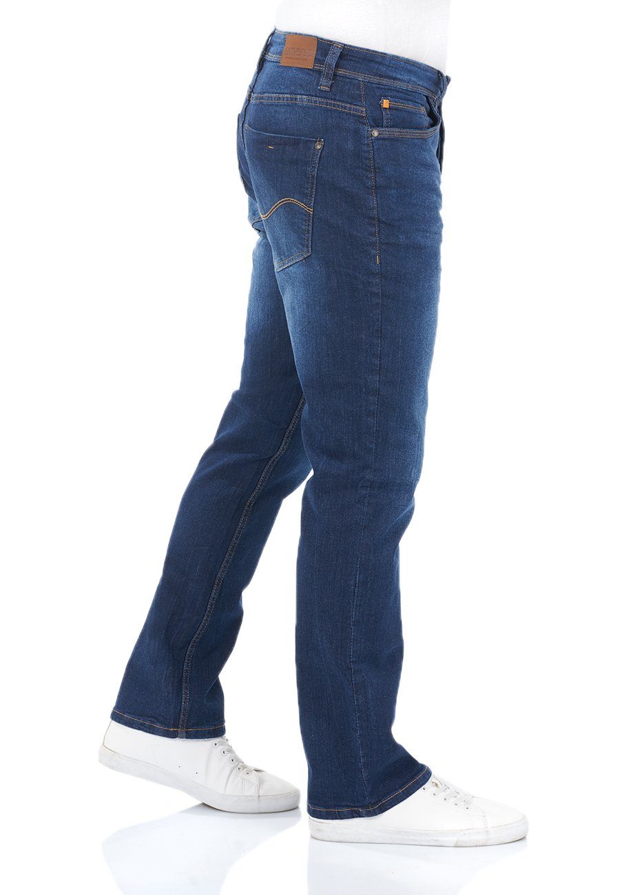 Stretch Cut riverso Jeanshose Denim Fit mit Bootcut-Jeans (D212) Blue RIVFalko Boot Herren Denim Hose Dark