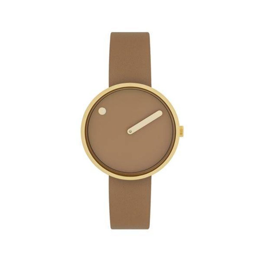 PICTO Quarzuhr 34002-4814G, Lederarmband braun