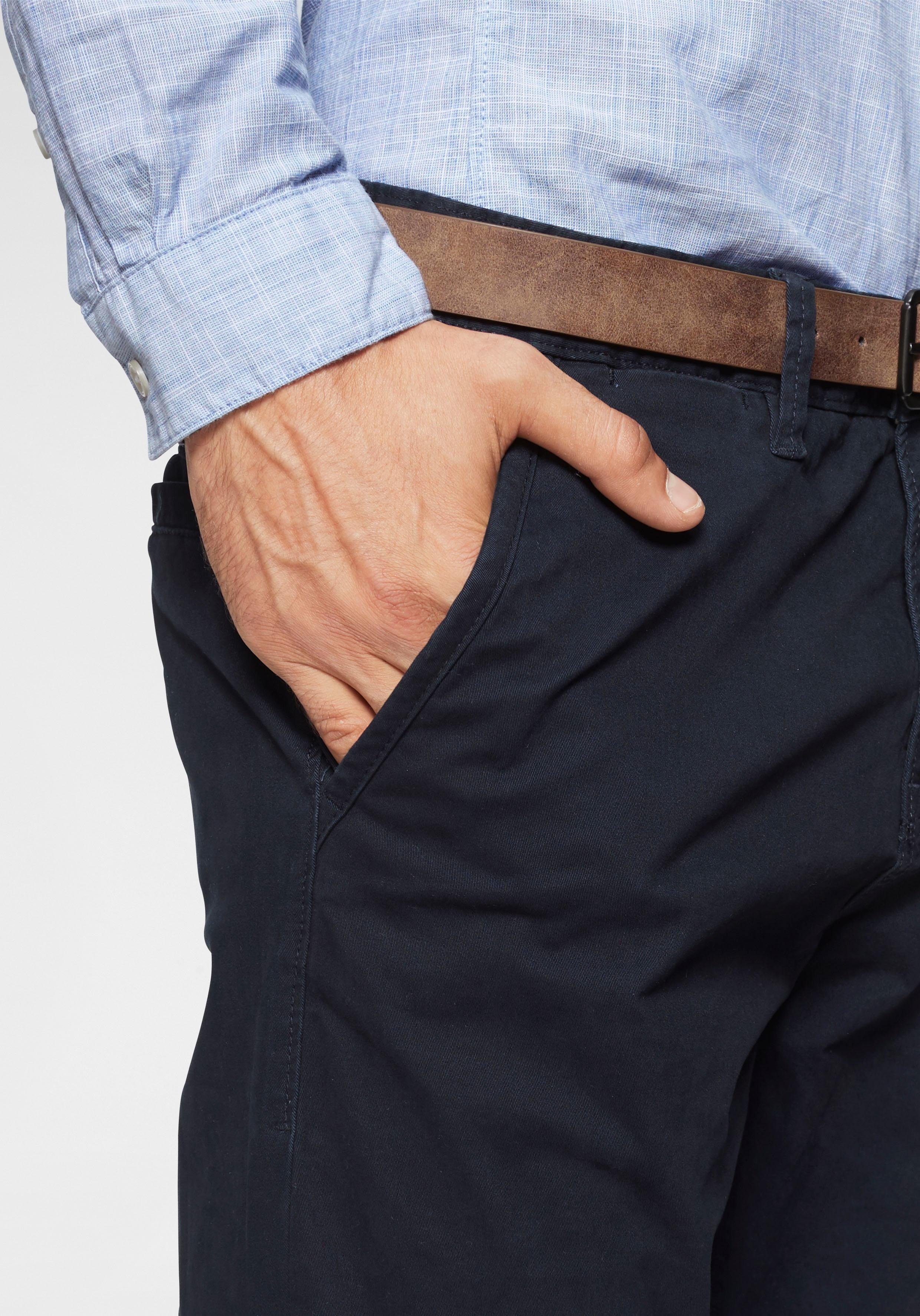 TOM TAILOR Denim Chinohose (mit Gürtel) leicht vorgewaschen