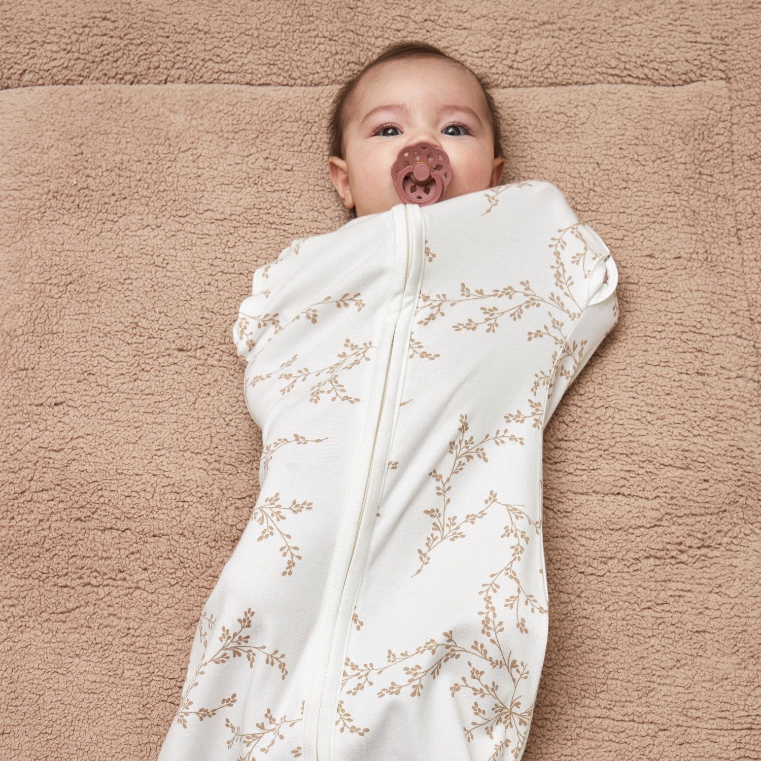 Meyco Baby Babyschlafsack Branches Sand (100% Baumwolle, 1 tlg), 70cm – Bild 4 von 4