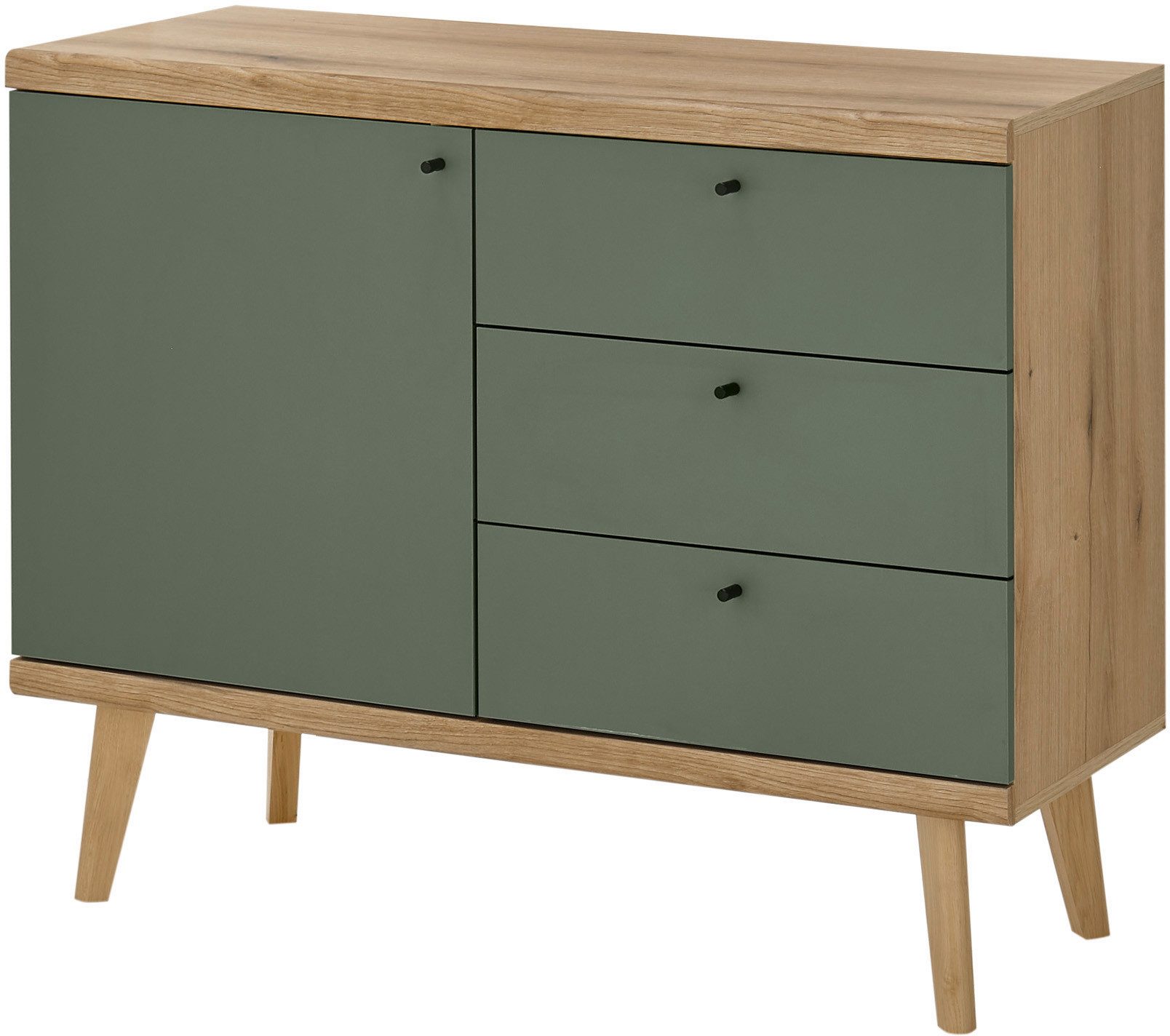 Home affaire Sideboard MAVAS, in moderner Trendfarbe, Griffe aus Metall (Schwarz), Breite 107 cm