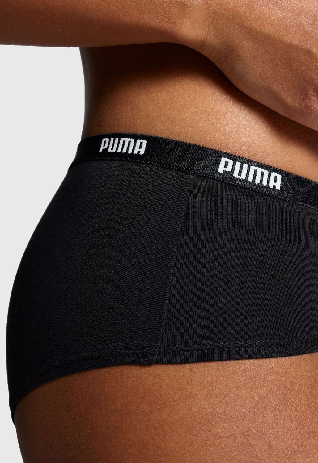 PUMA BODYWEAR Panty Mini Shorts Comfort Cotton Stretch (Set) Webgummibund, Logo