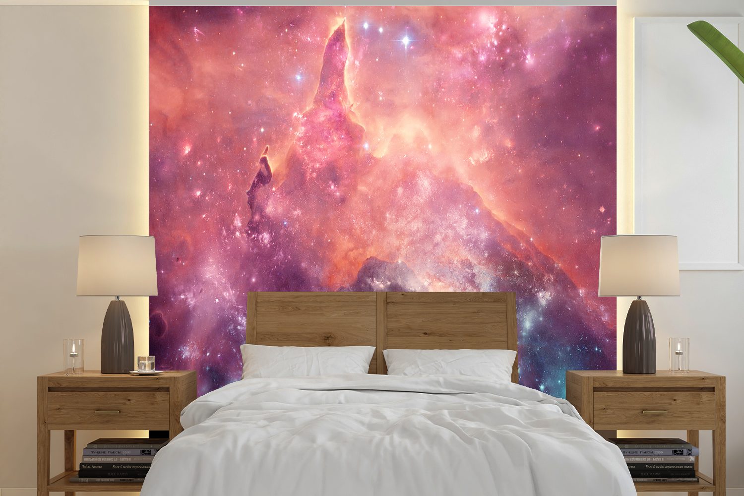 MuchoWow Fototapete Weltraum - Sterne - Universum, Matt, bedruckt, (5 St), Vinyl Tapete für Wohnzimmer oder Schlafzimmer, Wandtapete