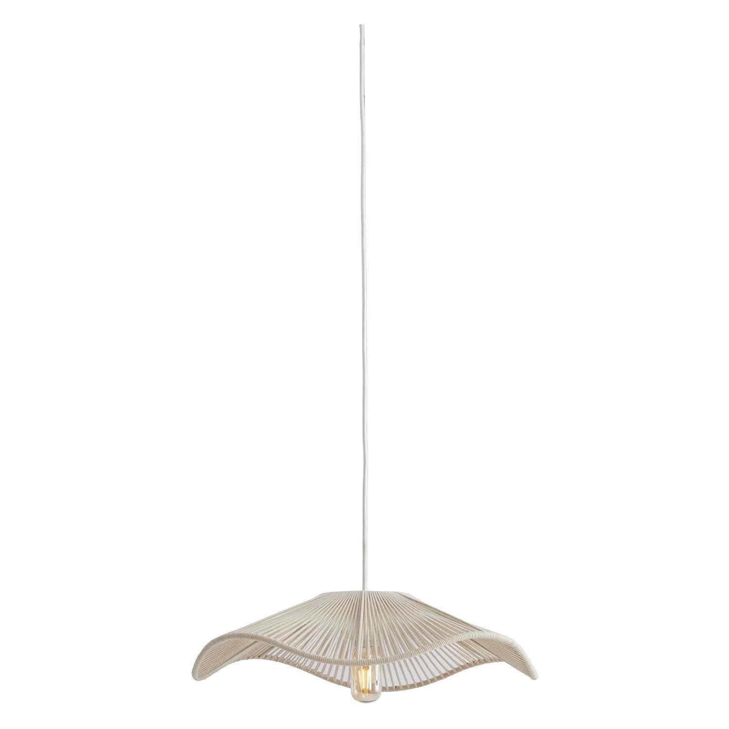 Light & Living Pendelleuchte RAFA, 1-flammig, Creme, Textilschirm, ohne Leuchtmittel, Ø 50 x H 12 cm