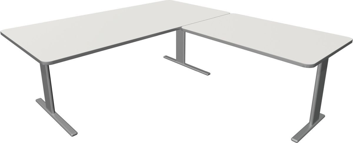 KERKMANN Schreibtisch Schreibtisch Unic BxTxH200x100x75cm Anbautisch 120x80cm weiß