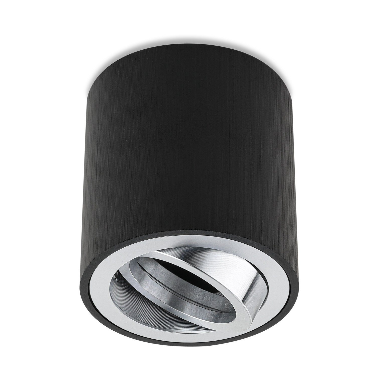 Sweet LED Aufbauleuchte GU10 rund Aluminium schwarz chrom deckenspot schwenkbar, ohne Leuchtmittel, Aufbaustrahler LED, Aufbauspot
